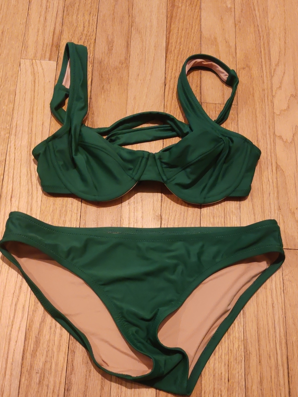 Green Underwire Bikini Set - Women's Swim